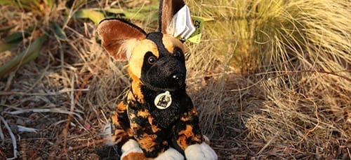 painted dog stuffed animal